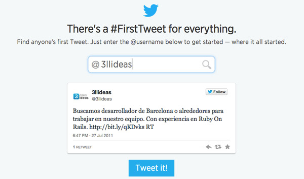 Conoce tu primer tweet en Twitter
